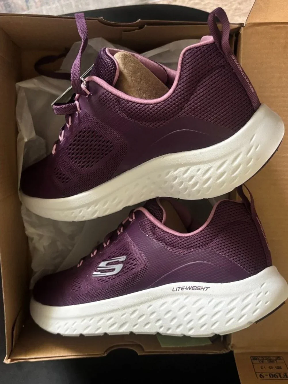 Skechers Lite-Weight Purple Vegan Mesh Sneakers - Women’s Size 8